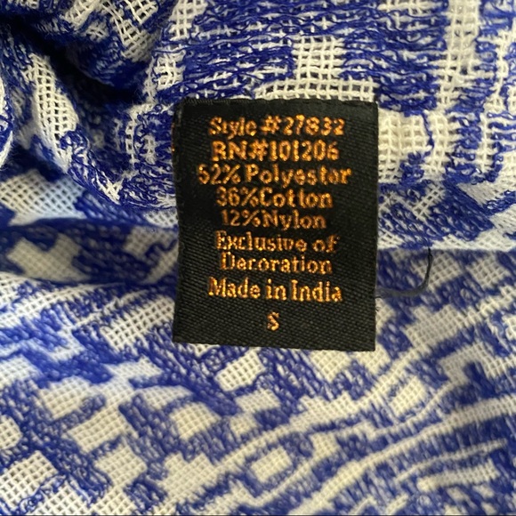 Soft Surroundings Label Noir embroidered linen tunic S - Picture 7 of 9